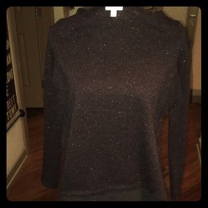 Black Sparkly Long-Sleeved Party Shirt